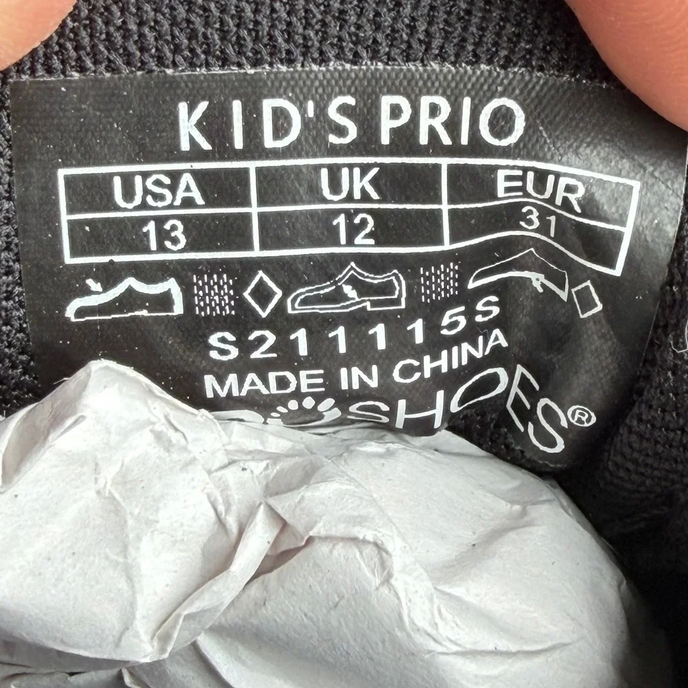 Xero Kids Prio Running Shoe size 13 Black Minimalist Barefoot Casual